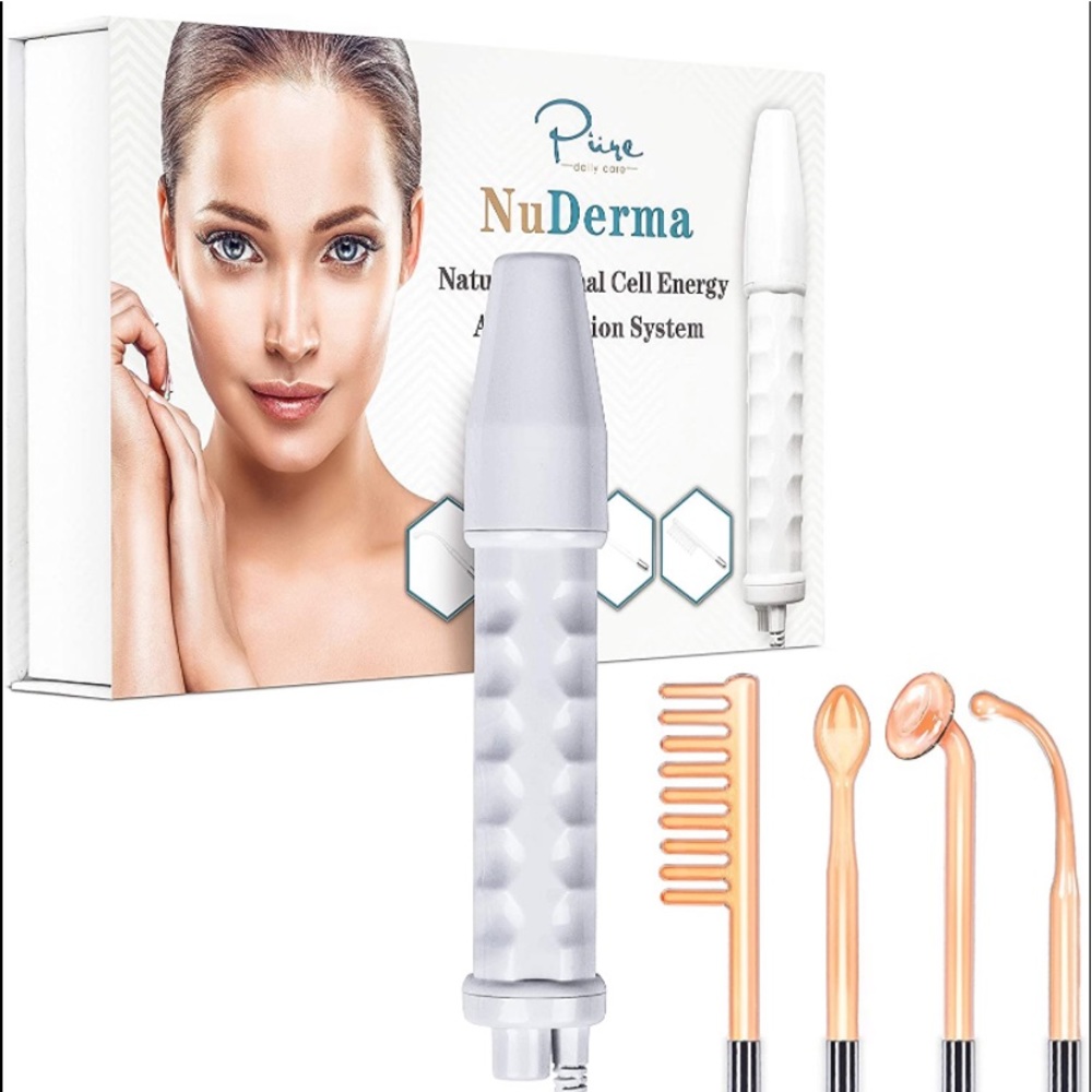 NuDerma Portable Handheld High Frequency Skin Therapy Wand Machine